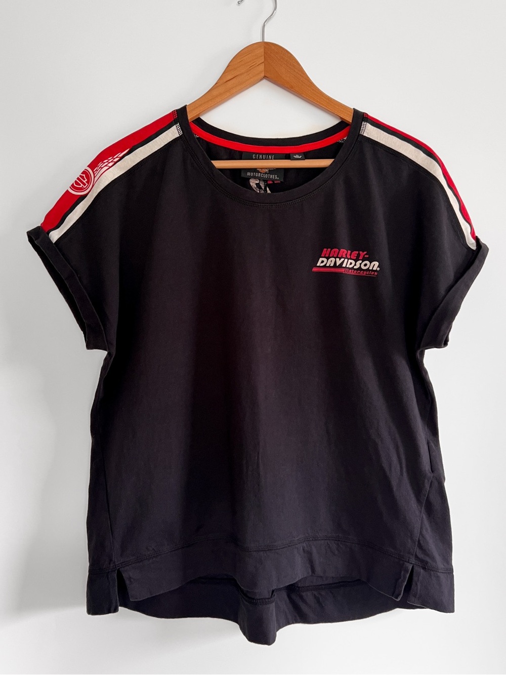 Harley-Davidson® y2k Inspired Racer Stripe Short Sleeve Tee Black